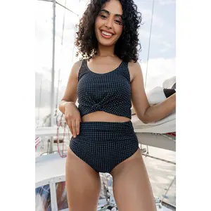 Black & Gray Gingham Seersucker Set