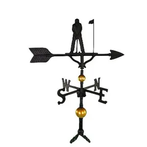 212 MAIN 300 Series 32 In. Deluxe Satin Black Enamel Arrow Putter Weathervane - Hand Cast with Recycled Aluminum, Adjustable Base, Extra Durability, Garden Accessories, Backyard Garden Decor