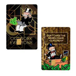 Alec Monopoly Inspried Credit Card Skin, Business Work Art Motivational Card Stickers, Minimalist Game Debit Skin Decal Cover Waterproof Vinyl Easy To Apply