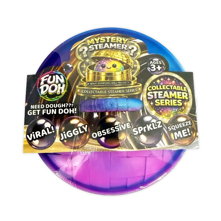 Fun Doh Mystery Dumpling Collectable Steamer Series Large 4-Inch Sensory Fidget Toy, Anxiety Relief Product, Fidget Stone, Stress Relief Tool, Decompression Squeeze, Sensory Calming Tool x1 Random Color