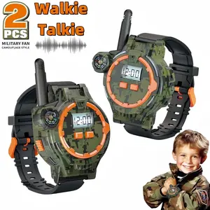 2 PCS Walkie Talkie Watch with Flashlight Compass, Rechargeable Kids Walkie Talkies for Adventure Outdoor Camping Hiking, Multifunctional Watch Walkie Talkies Long Range 200M, Perfect Christmas Birthday Easter Gift Two Way Radio