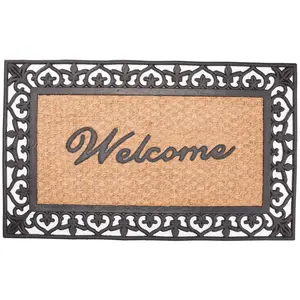 TC Scroll Rubber Border Welcome Doormat
