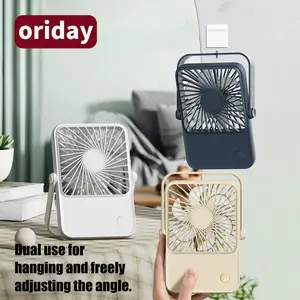 Oriday Table Fan Battery Rechargeable, 1200mah 180° Foldable Portable Personal Fan, Ultra Quiet Desktop Fan for Home Office Travel