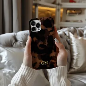 Tortoise Shell Phone Case, Boho Personalized Name Gift For Her Phone case IP 17 16 15 14 13 12 11 Pro Max