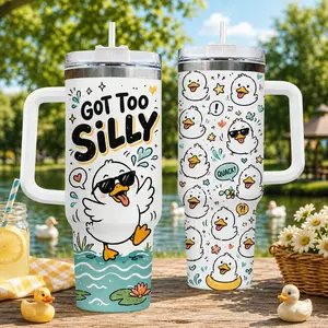 Funny Duck Tumbler Silly Duck Cup Quacky Travel Mug