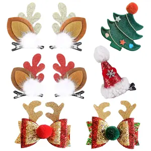 8 count Christmas Hair Clips Cute Decorative Christmas Hair Accessories  Headdress Hairpin Christmas Tree Hat Hair Bows for Girls Women  Gifts