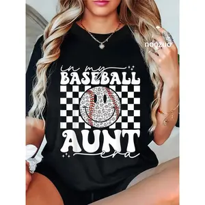 100% Cotton Groovy Vintage in My Baseball Aunt Era Baseball Aunt Auntie T-Shirt
