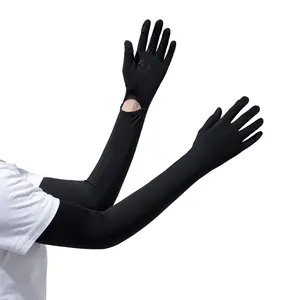 1 Pairs Women UV Long Sun Protection Gloves Touchscreen Arm Sun Driving Gloves UPF 50+ for Outdoor Sports Cycling