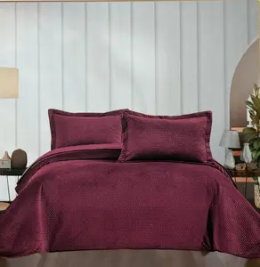 Venice Velvet Luxury Solid Quilt 3pc Set