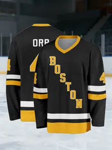 Boston Hockey Jersey Shirt #4 Orr, Comfortable Breathable Quick-Dry, Sporty Loose-Fitting, Perfect Gift for Sports Training, All Seasons