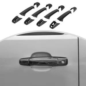 Carbon Fiber Look Exterior Door Handle Bezel Shell Cover Trim Decor for 2007-2013 Chevy Silverado Tahoe Suburban Avalanche GMC Yukon Sierra Car Accessories