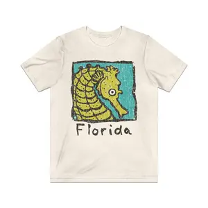 Florida Vacation Seahorse 1986 Vintage White T-Shirt