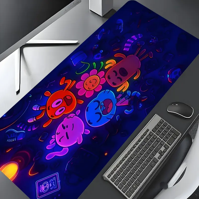Neon Kawaii Toys Large Gaming Mouse Pad, Washable Rubber Extended Desk Mat with Non-Slip Base, Girly Aesthetic Home Office Decor, Christian Gifts for Women, Cute Desk Accessories, Computer Desk Accessories