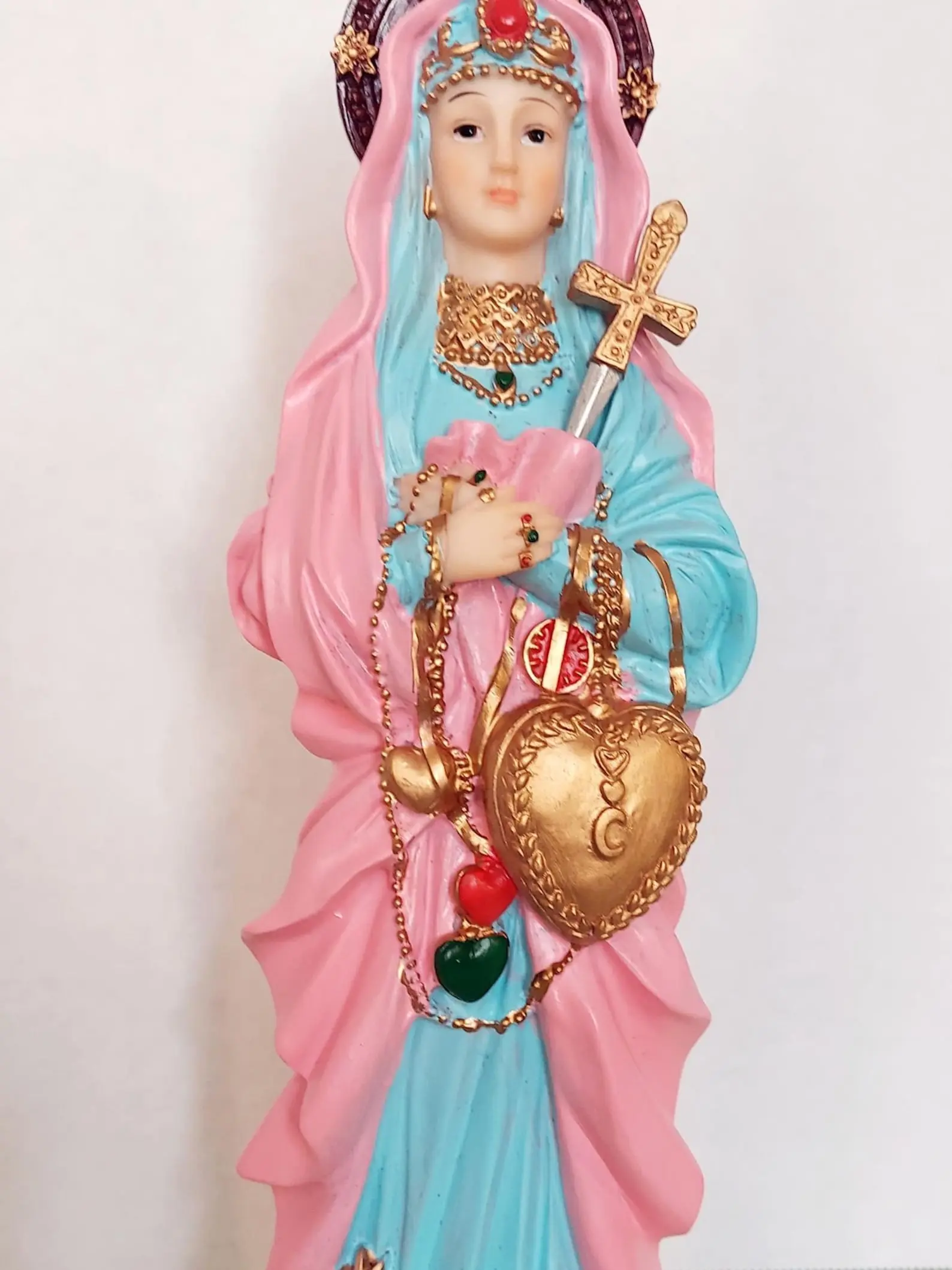 Erzulie Freda Statue 12" Haitian Vodou Lwa Loa Metresili Ezili Freda Resin Religious Altar Figure with Removable Sword