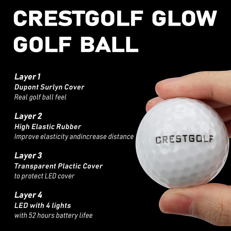Glow in The Dark Golf Balls Light up Led Golf Balls Night Golf Gift Sets for Men Kids Women 6 Pack