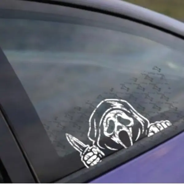 Ghost face Peekaboo Decal, scream decal, ghostface sticker, car accessories , 4x4 high quality vinyl