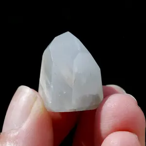 RARE Trans Channeler Blue Amphibole Quartz Crystal Mini Tower, Blue Angel Phantom Quartz, Brazil e5
