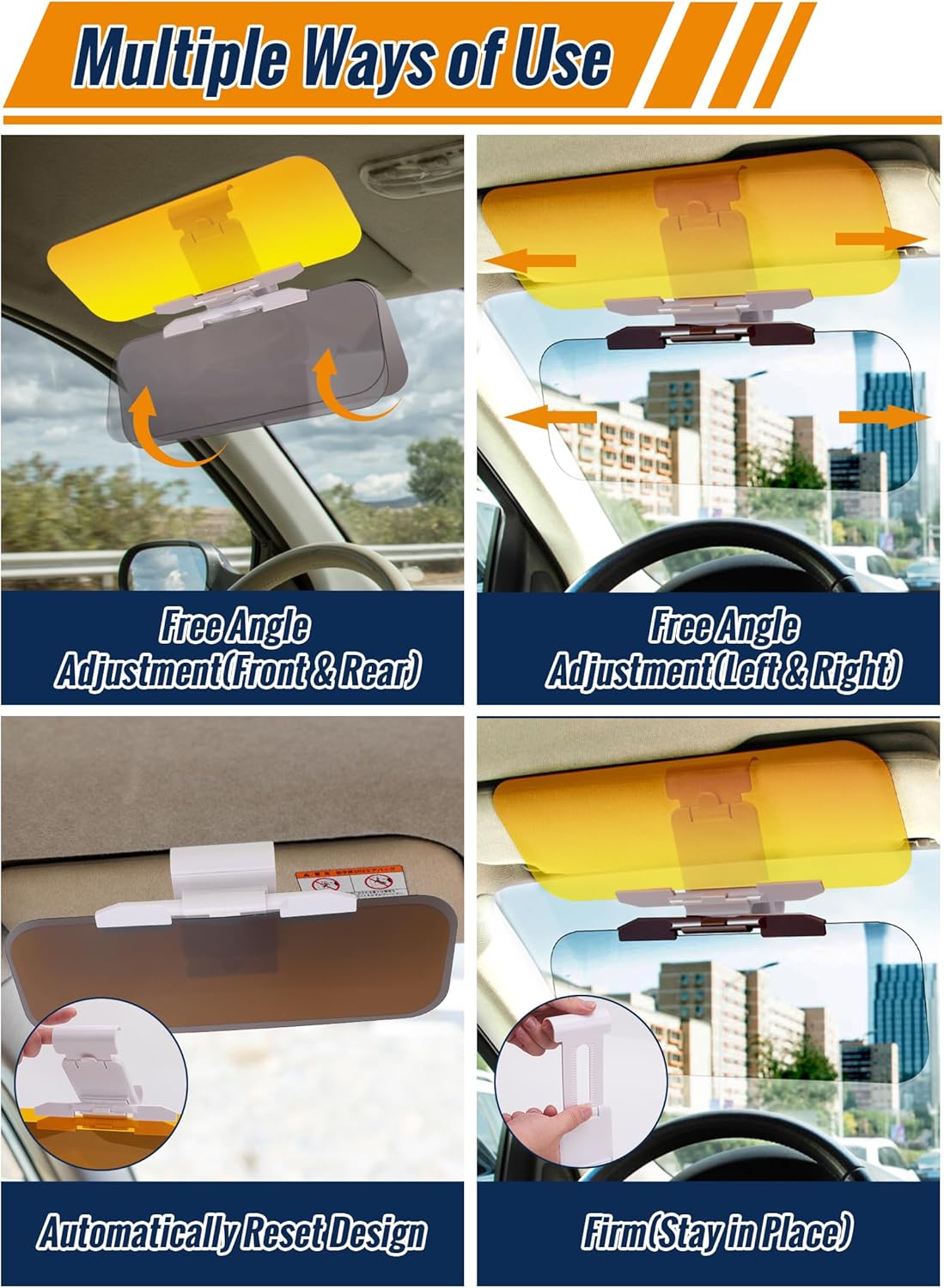 2 in 1 Universal Day and Night Anti-Glare Visor Extender, Sun Visor Blocker, Night Vision Anti-Dazzle Windshield Driving Visor
