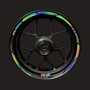 28pcs GS Motorcycle Hub Stickers - 17 Inch Motorcycle Hub Stickers, Glossy, Self-Adhesive PVC Decoration for Motorcycle Hubs, Vivid Colorful Design, Motorcycle Accessories, Motorcycle Customization, Stylish Wheel Design