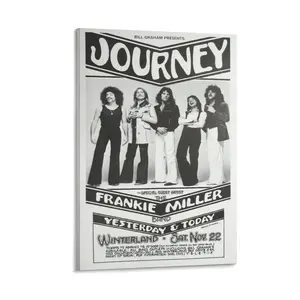 Journey Band 1970s Vintage Winterland Concert Art Print - Classic Rock Poster, Canvas Wall Art for Bedroom, Living Room Home Decor