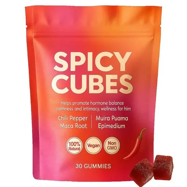 Peach Spicy Cubes Gummies, 30 Gummies, Peach Flavor, Hot Spicy Candy, Sweet and Spicy Gummy Treats, Snack for Adults