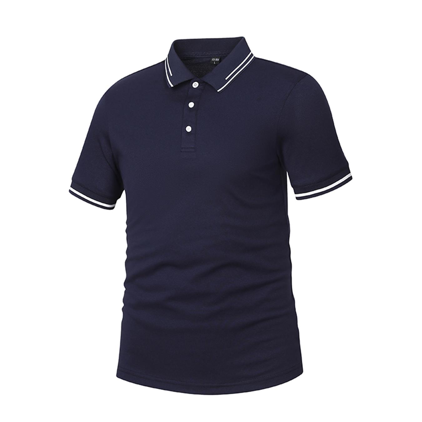 Men’s slim-fit short-sleeve polo shirt, classic pique polo with a pointed collar, breathable casual collared top for golf, business, and everyday wear