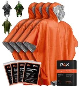 PREPARED4X Emergency Blanket with Mylar Blanket Liner - Survival Blankets for Car - Heavy Duty, Waterproof Camping Gear, X-Large, Orange