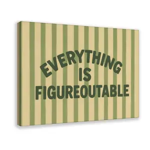 Everything Is Figureoutable Quote Print – Retro Striped Motivational Poster Trendy