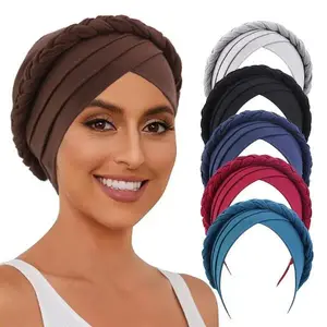 Set 3PCS Stylish Handmade Twist Braid Headwraps - Baotou Hats for Women'S Everyday Use And Gifting