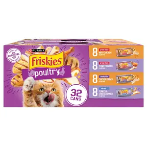 Purina Wet Cat Food Poultry High Protein Variety Pack in Gravy for Adult Cats, 5.5 oz Cans (32 Pack)