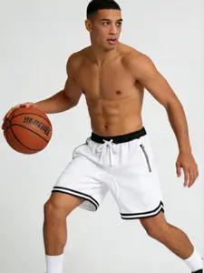 Men's Summer Basketball Shorts with Zipper Pocket, Comfortable and Breathable Mesh Gym Shorts for Gym, Outdoor Sports, Badminton, Volleyball, Football, Running, Breathable Fitness Shorts