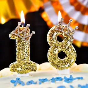 1pcs Alloy diamond crown decoration, birthday cake candle decoration for party atmosphere, cake decorations for birthday parties, baking decorations, creative number birthday candles, birthday cake decorations, Ornaments