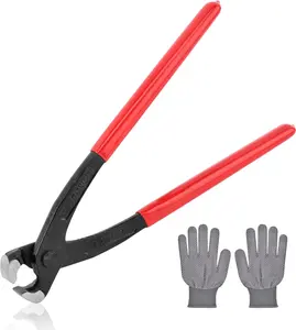 9 inch Ear Clamp Pliers Ear Hose Clamps Tool with Gloves Pinch Pincer plier  Puller Ear Hose Clamps Pliers  Remover Pincer Crimper Tool for Pipe Hose Clamps(COLOR:as shown)