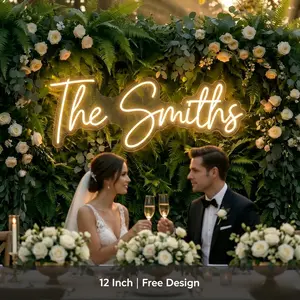 12 Inch Custom Neon Sign | Free Design | Single Color LED Name Light for Wedding Bedroom Birthday Desk Wall Decor