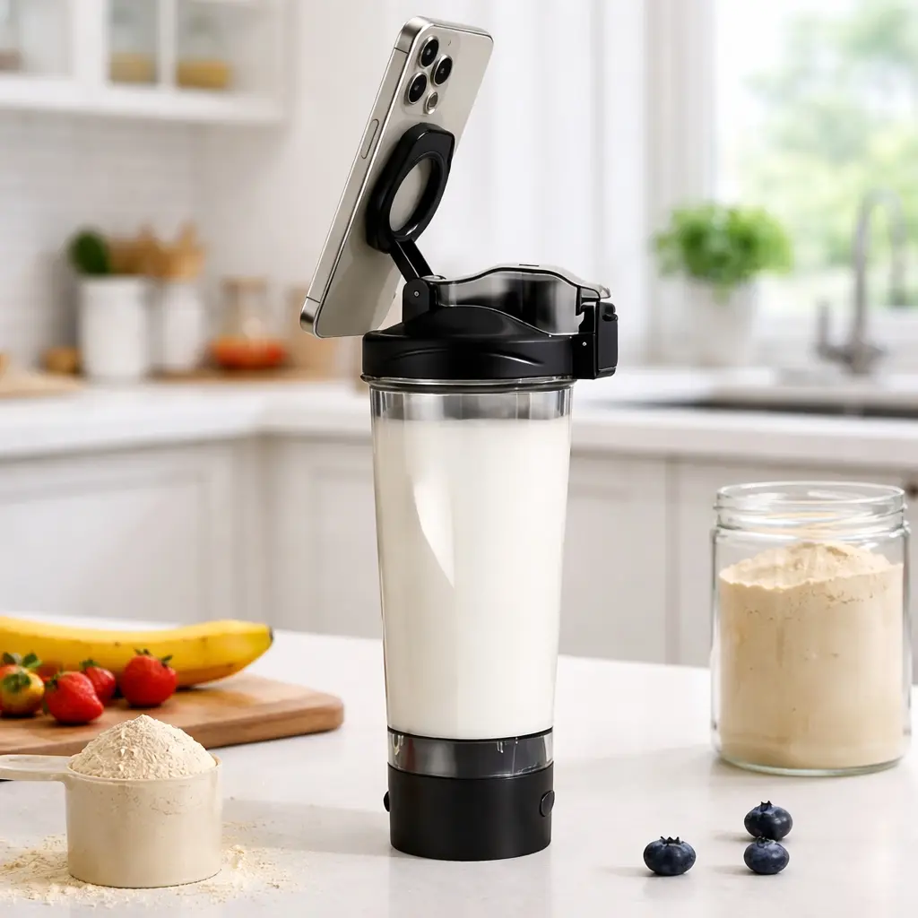 Siphalo 24oz Protein Shaker Bottle, Sports Bottle, Leak-Proof Sealed Lid, USB Rechargeable, Fast Dissolve, Portable Gym Drinkware, Superfood Protein Shaker, Ideal Gift for Fitness Enthusiasts