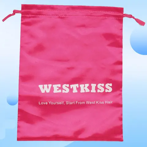 [West Kiss] Wig Bags Satin Packaging Pouches Carrying Storage Bags For Packaging Hair Extensions, Bundles, Wigs Organiser