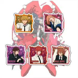 Chainsaw Man TheMovieRezeArc Acrylic Keychain - Anime Denji Angel Devil Backpack Pendants - Unique Keychains for Personal Style, Cute Keychains for Bags and Keys, Durable, Lightweight and Perfect for Personal Style, Collecting and Gifting
