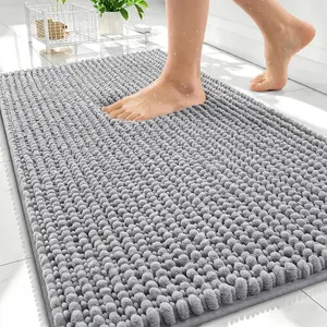 Bathroom Rugs 30x20, Extra Soft Absorbent Rubber Backing Quick Dry, Machine Washable Bath Mats for Bathroom Floor, Home Decor Accessories, Grey