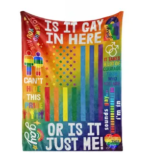 Rainbow Pride Blanket Versatile Throw for Couch or Bed Perfect Gift for Gay Lesbian Transgender Friends & Allies Flannel Fabric Decoration