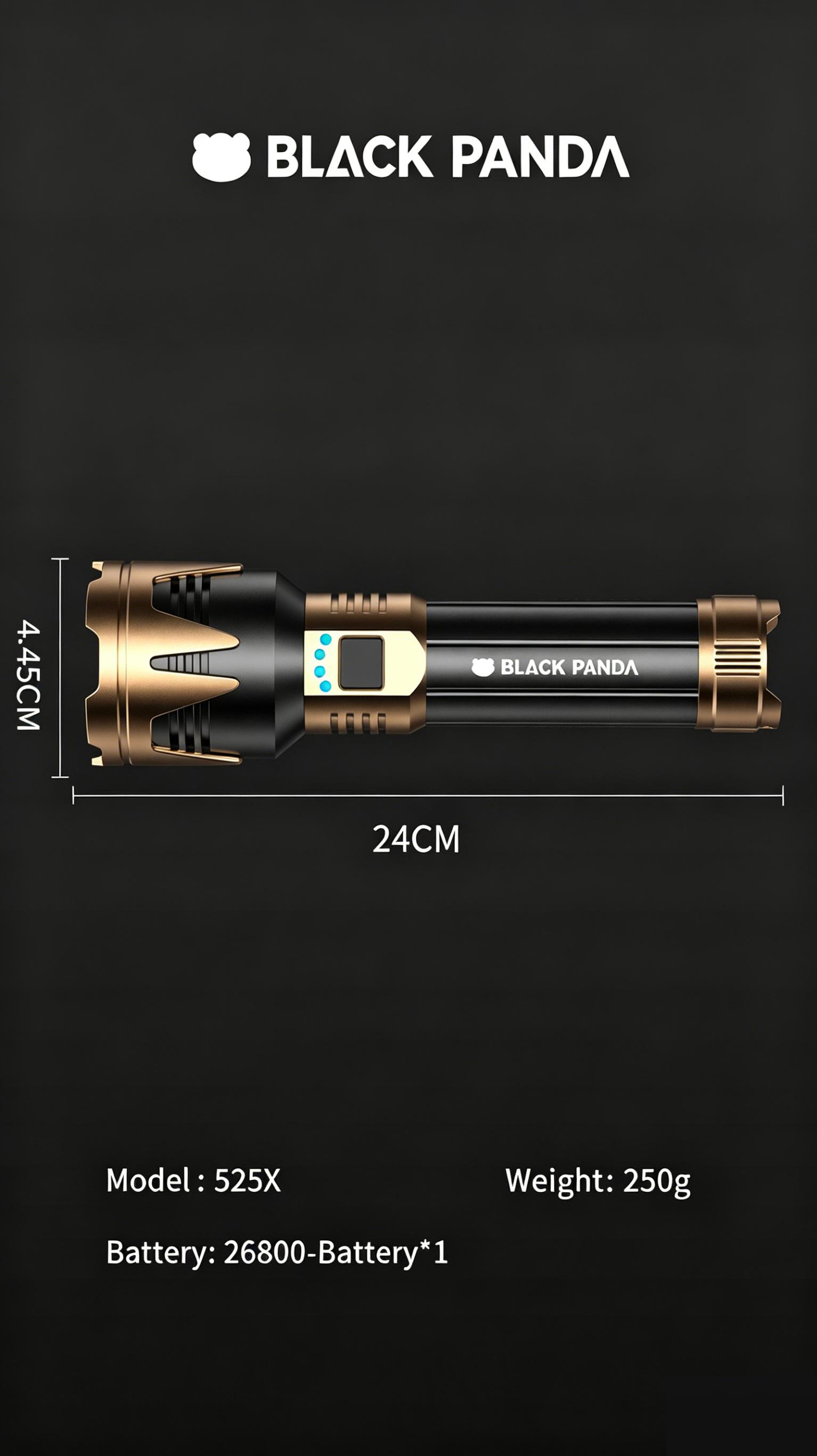 BlackPanda Viral Super Bright LED Flashlight Rechargeable, water resistant, High Lumens Torch Light for Camping & Emergency