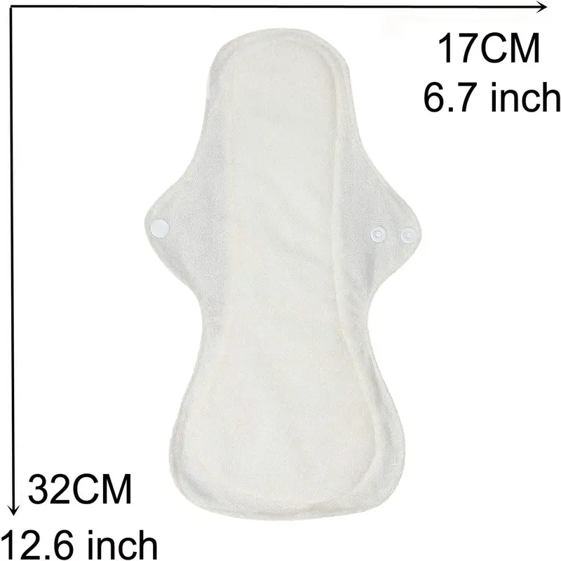 6pcs Set Resuable Washable Incontinence Pads, Waterproof Bamboo Resuable Menstrual Pads Sets, Including 5pcs Heavy Flow Cloth Mama Sanitary Napkins 1pc Mini Wet Bag