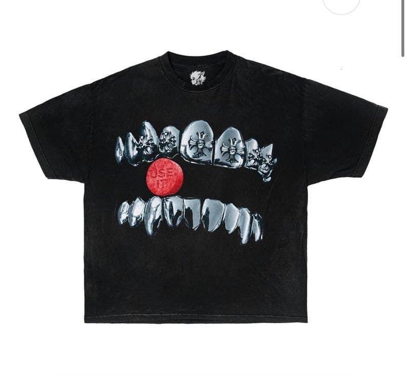 Grillz Heart Cross Streetwear Boxy Oversized T-Shirt, Y2K Shirts, opium, graphic, men oversized tees, Chrome, Grillz. kids, tshirt, chrome,