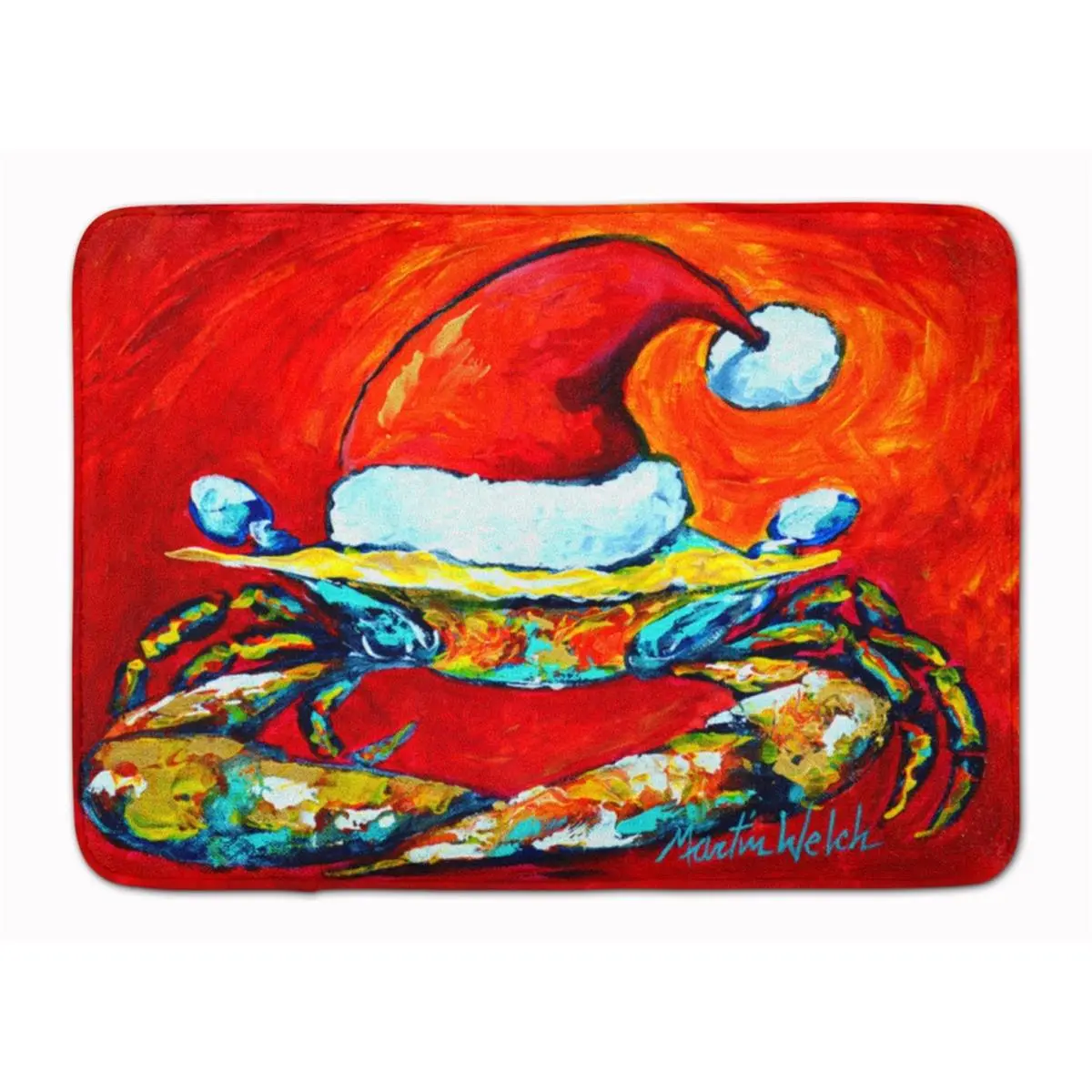 212 MAIN Crab-Shaped Bath Mat with Santa Hat & Santa Claws, Coral Fleece Memory Foam Mat, Machine-Washable Household Soft Furnishing Rug, Crab-Shaped Bath Mats
