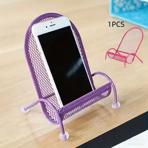 Cute Chair-Shaped Phone Stand, Universal Lazy Desk Phone Holder, Stable Weighted Non-Slip Bed Headstand, Compatible with Various Devices