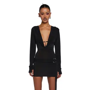 Diatonic Cut Out Hooded Dress