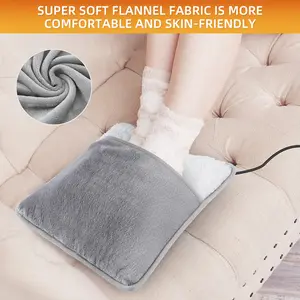 Electric heating foot warmer is suitable for male and female foot massagers. The whole body can be heated with pads and USB plugs, which can be automatically turned off and machine washed. It is an ideal gift for parents and friends.