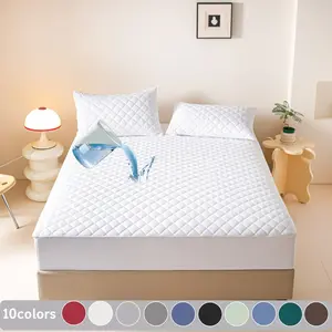 2/3 Piece Waterproof Quilted Mattress Protector, Small diamond-shaped mattress protector/Fitted Sheet & Mattress Cover Set with Deep Pocket  Soft Noiseless Breathable Stain-Resistant Bed Cover, Machine Washable, Includes Pillowcases for Bedroom