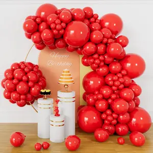 134Pcs Red Balloons Different Sizes 5 10 12 18 Inch Red Balloon Garland Arch Kit Latex Balloons for Birthday Wedding Baby Shower Party Decorations