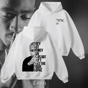 2Pac Rapper Hoodie – Classic Rapper Graphic Sweatshirt Featuring Tupac Shakur – Hip Hop Culture Fashion