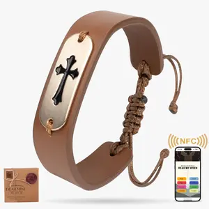 Daily Bible Verse Bracelet with NFC – Christian Cross Wristband, Wearable Scripture Reminder, Thoughtful Gift for Believers